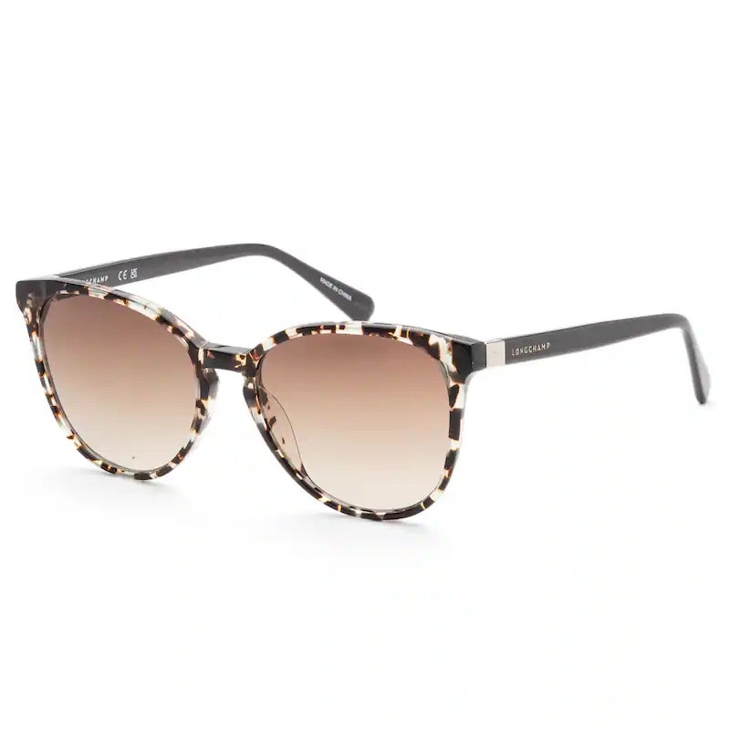 Longchamp Tortoise Round Sunglasses Brown Gradient Lens W Case New